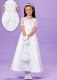 White Duchess Satin A-Line Holy Communion Dress - Amanda P261 by Peridot
