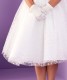 White Flock Spot Tea length Communion Dress - Neve P266 by Peridot