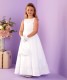 White Beaded Box Pleat Holy Communion Dress - Siobhan P273 by Peridot