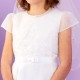 Girls White Organza Short Sleeved Bolero - Willow P283 by Peridot