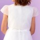 Girls White Organza Short Sleeved Bolero - Willow P283 by Peridot