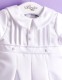 Baby Boys White Pintuck Romper with Hat - Noah PC6 by Peridot