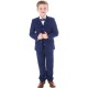 Boys Royal Blue 5 Piece Slim Fit Bow Tie Suit