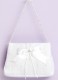 Girls White Satin Bow Bag - Ruby P215 by Peridot