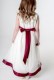Girls Burgundy & Ivory Satin Bow Dress