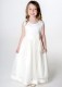 Girls Ivory Satin Bow Dress