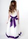 Girls Cadbury Purple & Ivory Satin Bow Dress