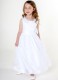 Girls White Satin Bow Dress