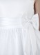 Girls White Satin Bow Dress