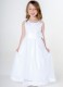 Girls White Satin Bow Dress