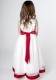 Girls Red & Ivory Satin Bow Dress with Bolero Jacket