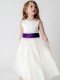 Girls Cadbury Purple & Ivory Organza Diamante Dress