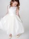 Girls Ivory Diamante Organza Dress with Burgundy Bolero Jacket