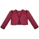 Girls Ivory Diamante Organza Dress with Burgundy Bolero Jacket