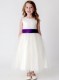 Girls Purple & Ivory Diamante Organza Dress with Purple Bolero Jacket