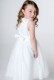 Girls White Diamante Organza Dress with Cerise Bolero Jacket