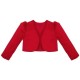 Girls White Diamante Organza Dress with Red Bolero Jacket
