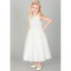 Girls Ivory Diamante & Organza Sash Dress