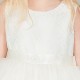 Girls Ivory Embroidered Floral Tulle Dress