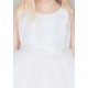 Girls White Embroidered Floral Tulle Dress