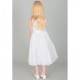 Girls White Floral Lace Dress with Satin Sash