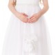Girls White Diamante & Pearl Dress with Dolly Bag