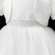 Girls White Diamante & Pearl Dress, Dolly Bag & Bolero