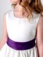 Girls Cadbury Purple & Ivory Rose Satin Tulle Dress