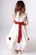 Girls Red & Ivory Rose Satin Tulle Dress