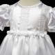 Baby Girls White Rosebud Christening Gown & Bonnet