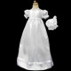 Baby Girls White Rosebud Christening Gown & Bonnet