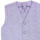 Boys Grey & Lilac Swirl 6 Piece Slim Fit Suit