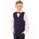 Boys Navy 4 Piece Bow Tie Suit with Shorts