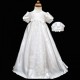 Baby Girls White Lace & Satin Christening Gown & Hat