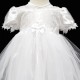 Baby Girls White Lace & Tulle Christening Gown & Headband