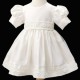 Baby Girls Ivory Embroidered Lace Trim Dress & Hat