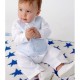 Baby Boys White & Blue Check 4 Piece Satin Christening Suit