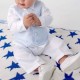 Baby Boys White & Blue Check 4 Piece Satin Christening Suit