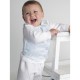 Baby Boys White & Blue Swirl 4 Piece Satin Christening Suit