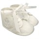 Baby Boys Ivory Dupion Emb Cross Christening Pram Shoes