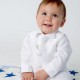 Baby Boys White Check 4 Piece Satin Christening Suit