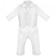 Baby Boys White Check 4 Piece Satin Christening Suit