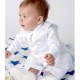 Baby Boys White Swirl 4 Piece Satin Christening Suit