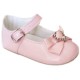 Baby Girls Pink Patent Diamante Heart Bow Pram Shoes