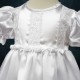 Baby Girls White Rosebud Christening Gown & Bonnet