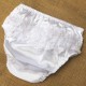 Baby Girls White Satin Frilly Lace Knickers