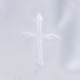 White Satin Large Cross Velcro Christening Bib