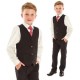 Boys Cream & Black 4 Piece Slim Fit Suit