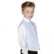 Boys Diamond Blue & Black 4 Piece Waistcoat Suit