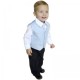 Boys Diamond Blue & Black 4 Piece Waistcoat Suit